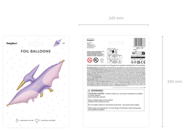 XXL Folienballon Figur - Dinosaurier: Flugsaurier - 115 x 53 cm